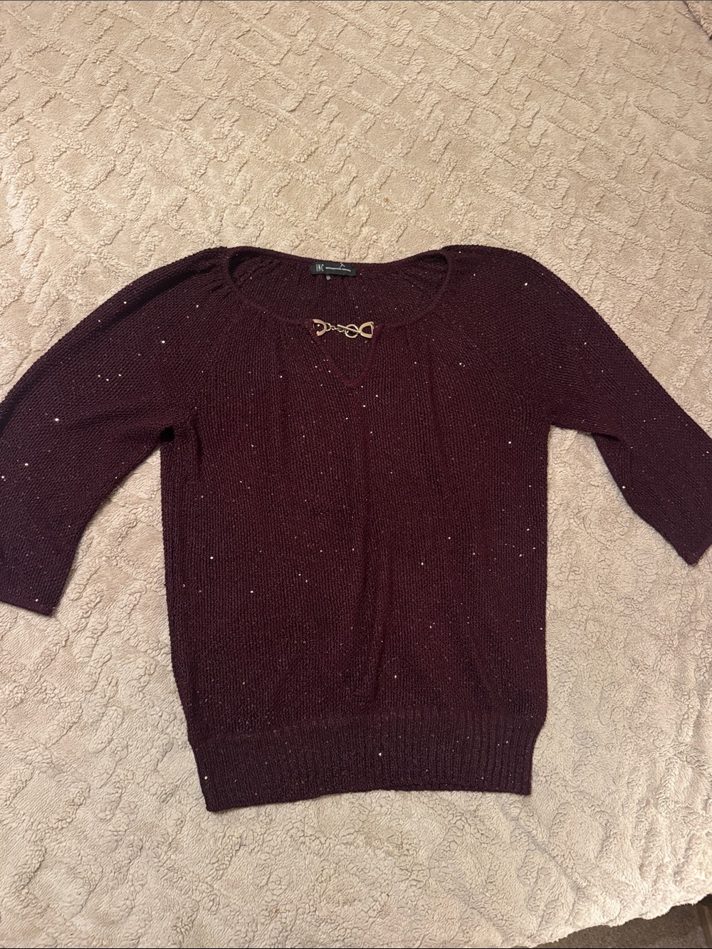 INC Beautiful Sparkle Knit Top